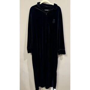 Lauren Ralph Lauren Womens Navy Velvet Robe Night Gown‎ Size M